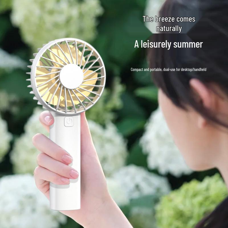 Rechargeable Handheld USB Mini Fan - Low Noise, Strong Wind, Portable for Dorms Handheld Mini Fan [Green]