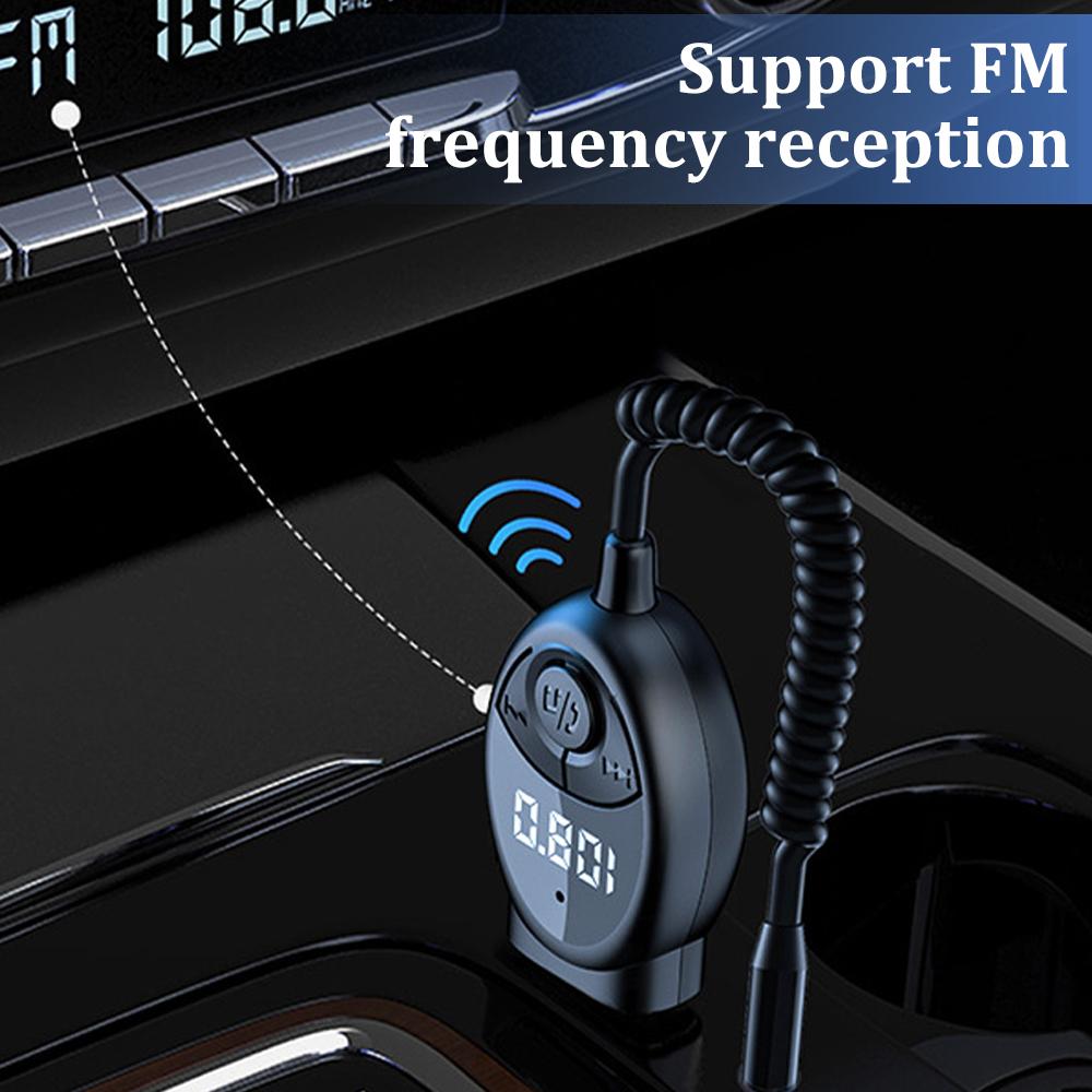 Wireless FM Transmitter Bluetooth 5.3 Car Audio Transmitter USB Powered Bluetooth Audio Receiver MP3 Player Car Kit Handsfree