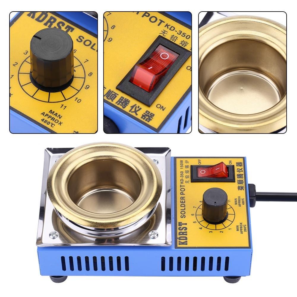 150W-50mm Titanium Alloy Molten Soldering Pot, Lead-Free, Analog Soldering Pot, 110V, 200℃-450℃