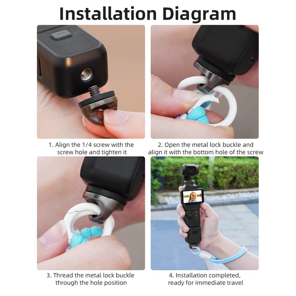 Hand Strap Lanyard for DJI OSMO Pocket 3 with 1/4 Inch Screw Hand Strap Wrist Strap Handheld Gimbal Stabilizer Accessories
