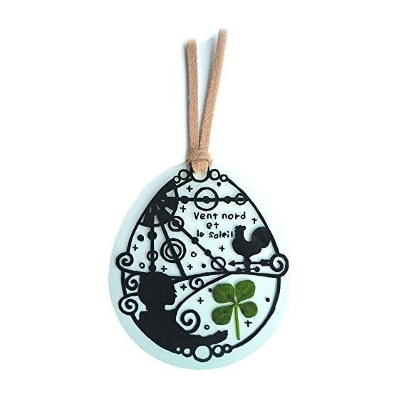 Alta Bookmark Clover Fairy Tale Bookmark AR0103031 Using Real Four-Leaf Clover, One-Point Clover, Kirie-style Design, Chic, Cute, As a Good Luck
