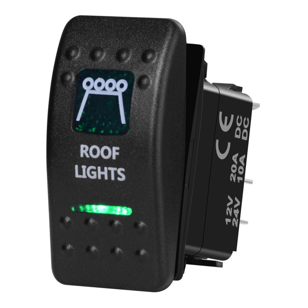 12V/24V Marine Rocker Switch Green LED SPST ON-OFF DPDT ON-OFF-ON Momentary Toggle for 4x4 Off-Road RZR ATV ARB Carling Style