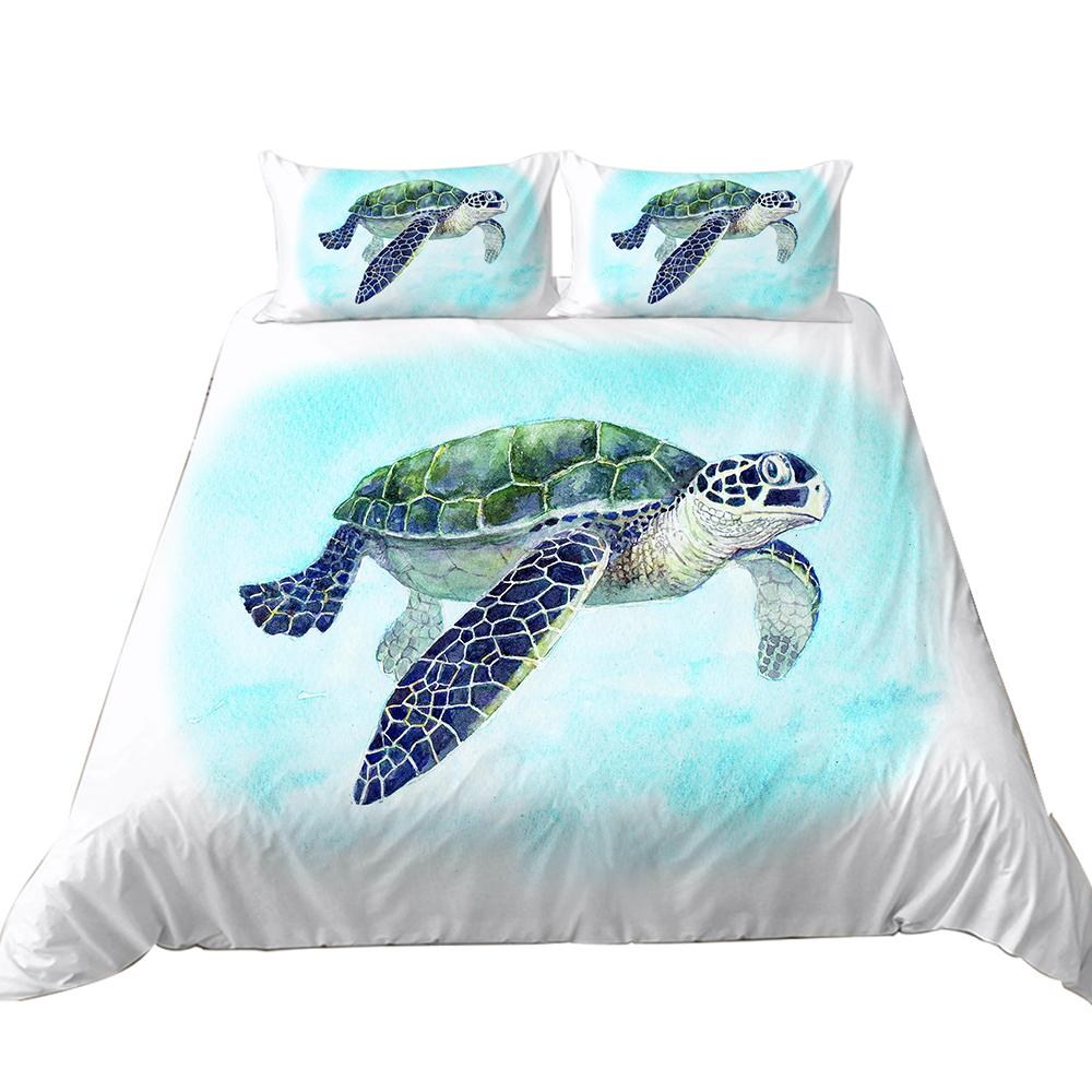 Turtle Bedding Set Quilt Cover Pillowcase Down Quilt Cover Household Bedding King-size Bed Full Size Bedding Decoration