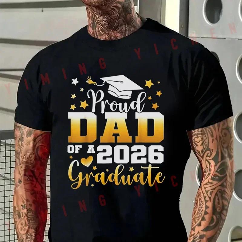 Graduation Family Proud Dad Of A Graduate Senior Motorcycle Tshirt Cotton Short Sleeve O-Neck T