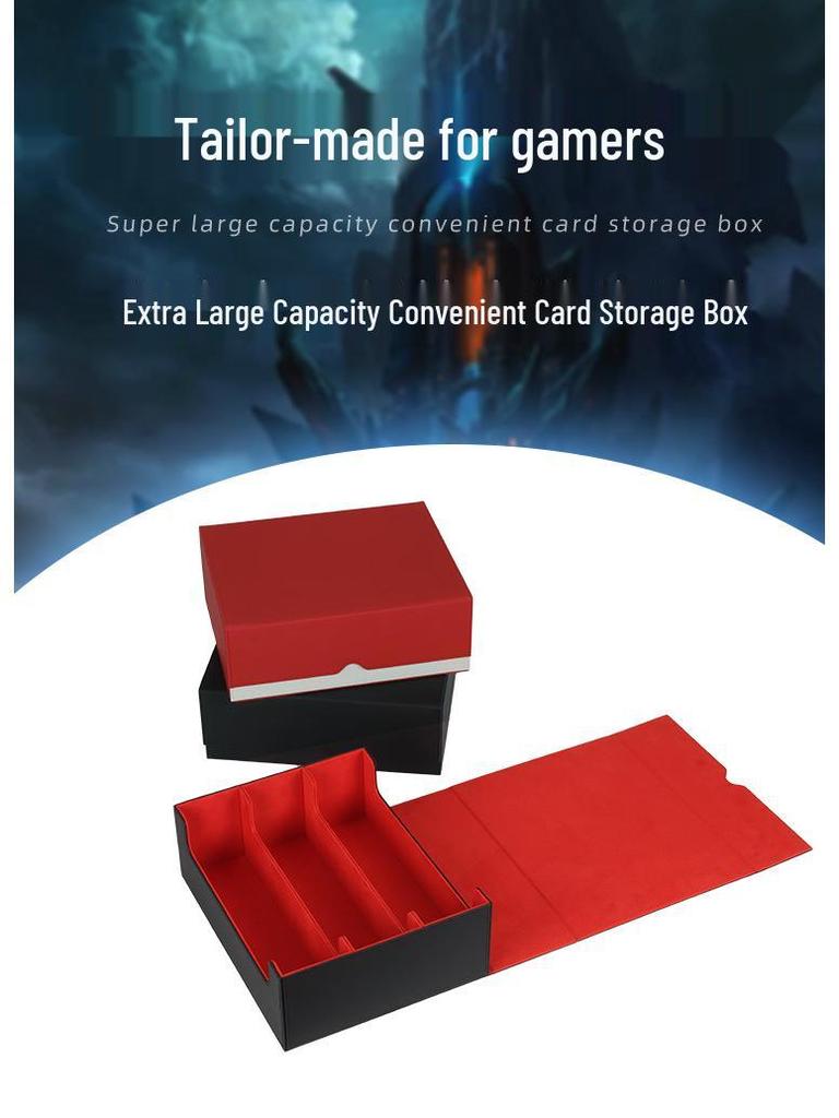 PU Leather Three-Row Card Storage Box: Fits 1800+ Yu-Gi-Oh!, MTG, Pokémon, PTCG, and Three Kingdoms Kill Cards