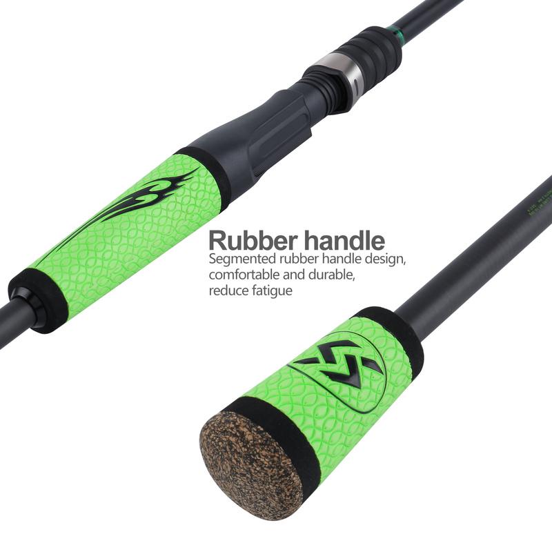 SOUGAYILANG Fishing Rod Lure Rod 4 Section Carbon Straight Anti-Slip PU Handle Travel Fishing Pole