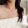 Silver Snowflake Pearl Tassel Necklace - Elegant Autumn/Winter Sweater Chain for Women