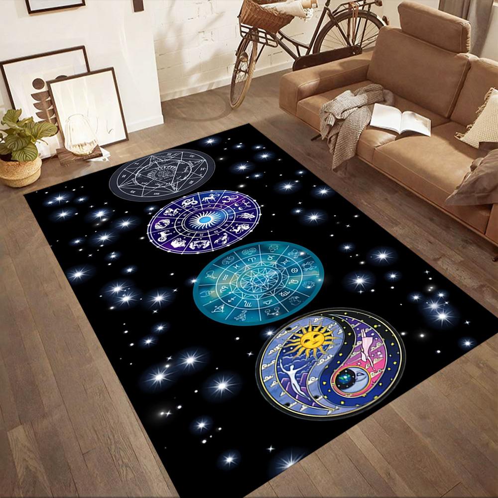 Yingyang Area Rug Design for Hallway Game Room Outdoor Living Rooms Anti-slip Rug Anime Office Decor Birthday/Christmas Gift