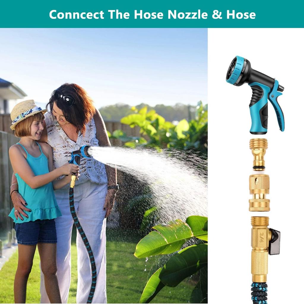 Garden Hose Quick Connector, Solid Brass 3/4 Inch Thread Fitting No-Leak Water Hose Female and Male Easy Connect (6 Sets)