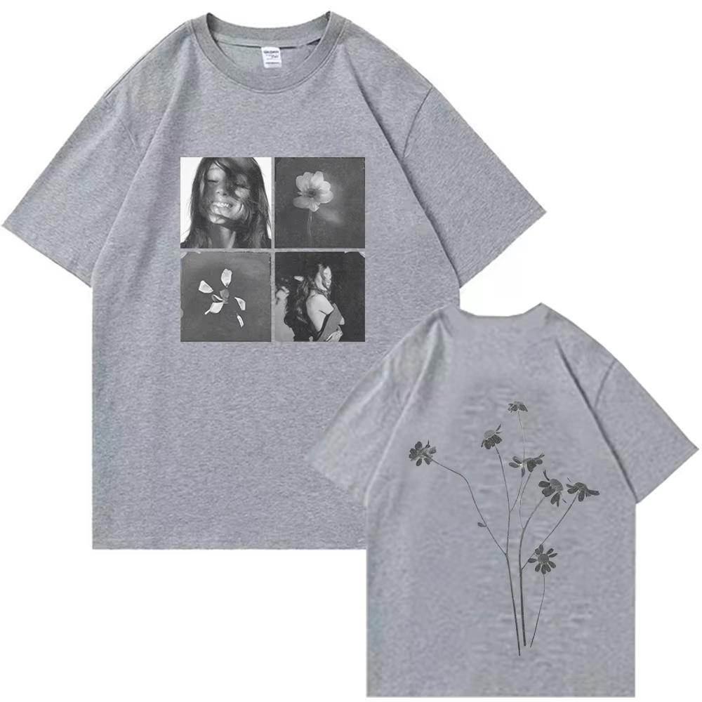 2026 Zomer Mode Trendy T-shirt Populair Ariana-Grande Bloemblaadje T-shirt Man Vrouw Harajuku Korte Mouw Ronde Hals Casual Shirt Y2K