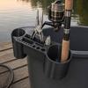 Fishing Rod Holder, Rack with Multiple Rod Slots And Tool Storage, Durable Outdoor Bucket Bracket, for Beach And Boat Fishing Organizer