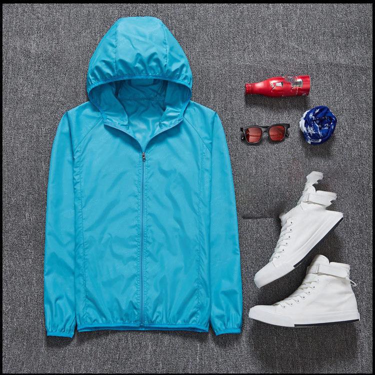 

Одежда для пешего туризма с защитой от ультрафиолета для мужчин и женщин, куртка для велоспорта, водонепроницаемая, быстросохнущая, солнцезащитная, ветровка для спорта на открытом воздухе M озеро синий