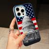 USA America Flag Jelly Double Layer Light Blue Mobile Phone Case for iPhone 17 16 15 14 13 12 11 Air Pro Max Plus Protective