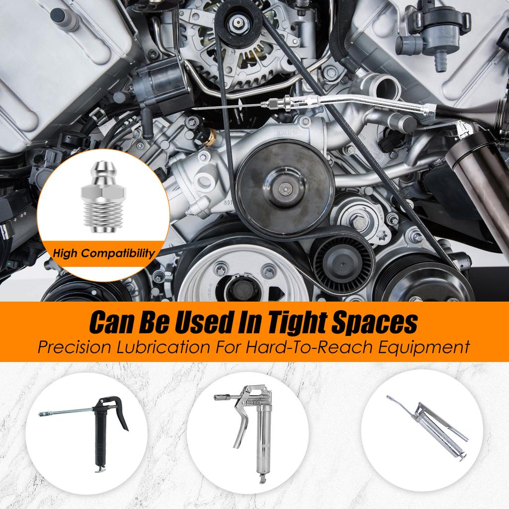 7/14Pcs Grease Needle Adapter Set Anti Leaking Solid Machinery Grease Nozzles Easy To Transport Grease Injector Needle Accessory