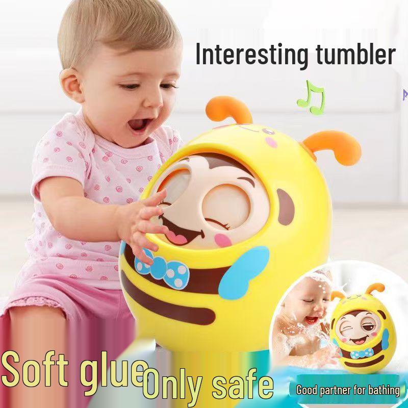 Large Blinking Cartoon Baby Tumbler Toy for 6-12 Months - Early Education Puzzle