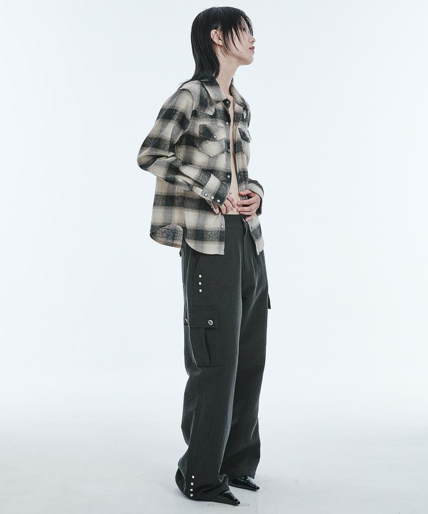 A FEW COMMENTS Metal Studded Cargo Pants Black