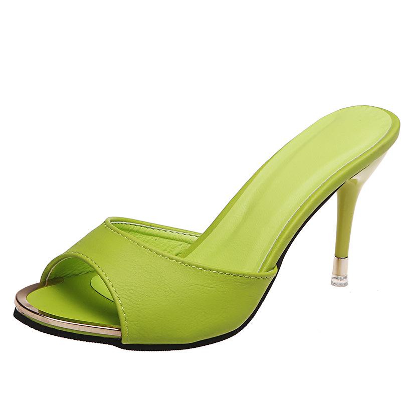 

Женские босоножки на шпильке с открытым носком цвета конфеты 2022 года 38 зелёный