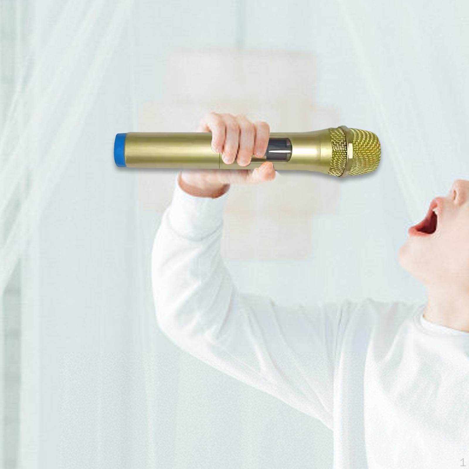 

Pretend Toy Activity Show Costume Prop Singing Decorative for Reporter Practice Gold Blue