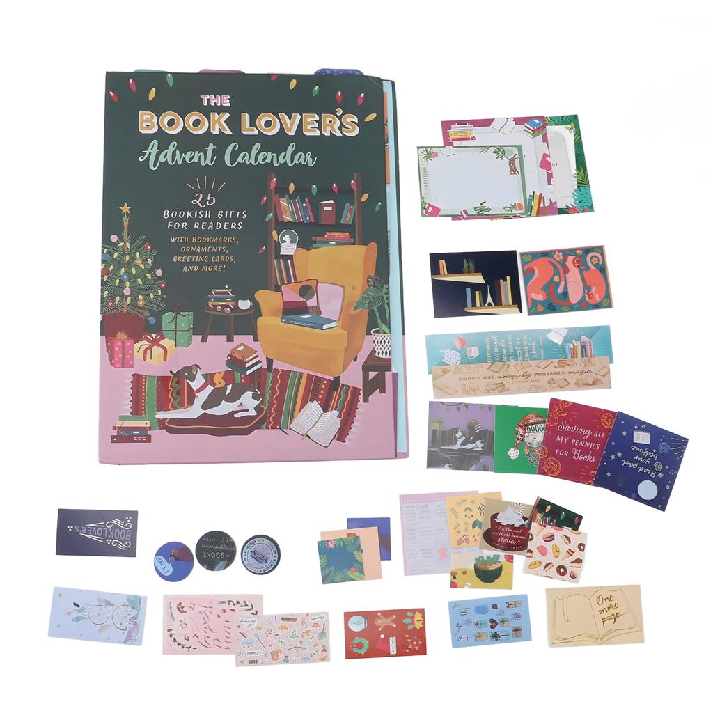 Adventskalender für Buchliebhaber, einzigartiger Countdown mit 25 Taschen, Adventskalender der Book Lovers Collection