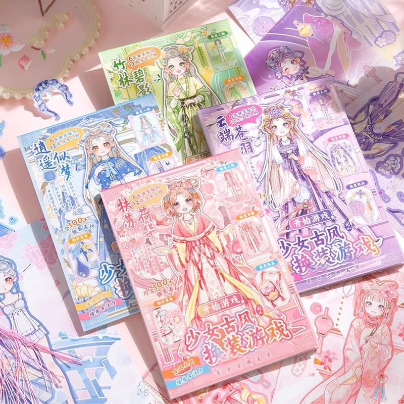 Dress Up Sticker Book Princess Makeup Stickers Girl Toy Clothing Matching Cartoon Handmade Diy Book Diary Decorative Gifts