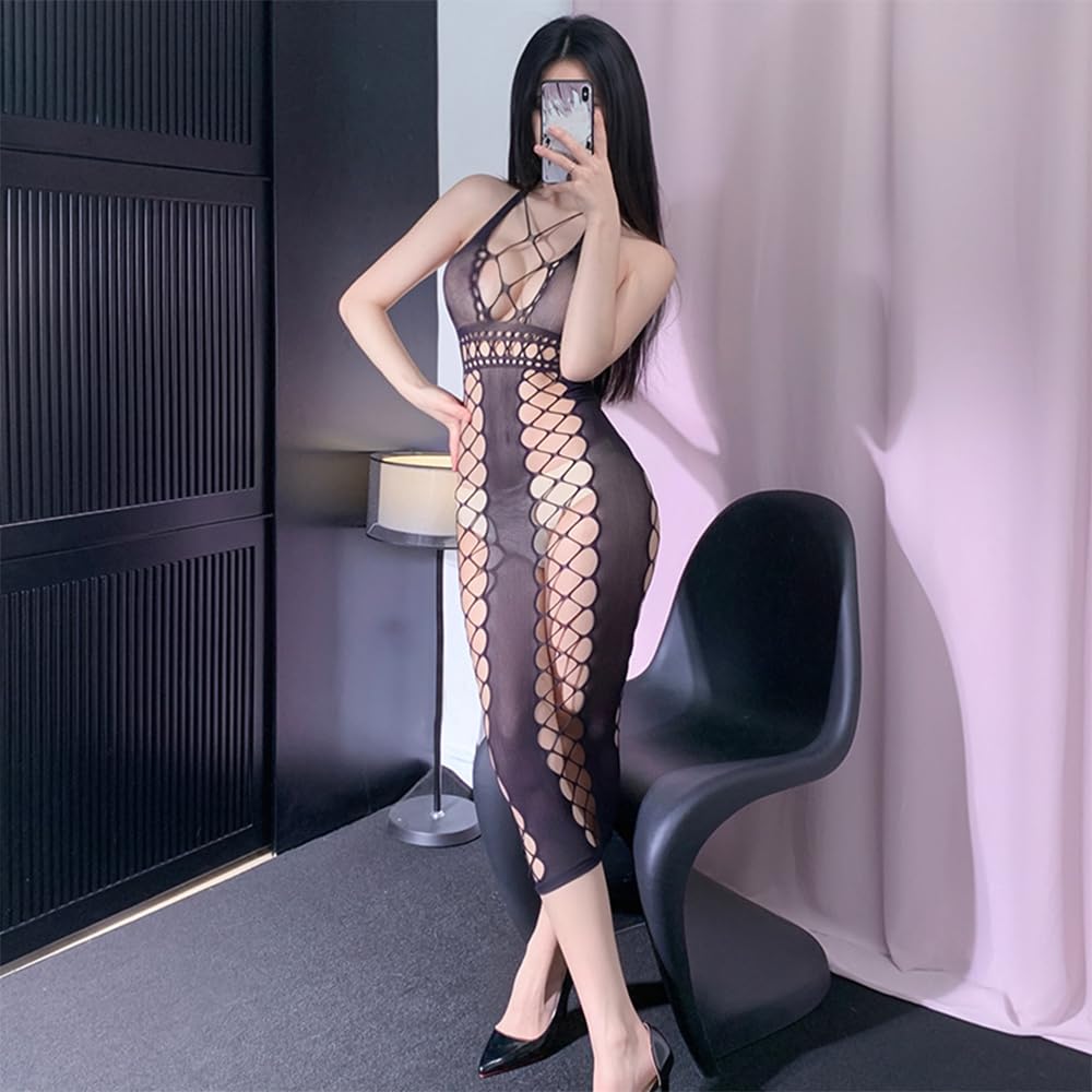 Body Stocking Cosplay Sexy Lingerie Transparent Full Body Tights Fishnet Tights Sexy Extreme Temptation Halloween Costume Open Breasts Black Costume