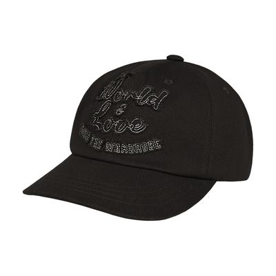Mimdeowodeulobeu World & Love Solid Ball Cap_Black