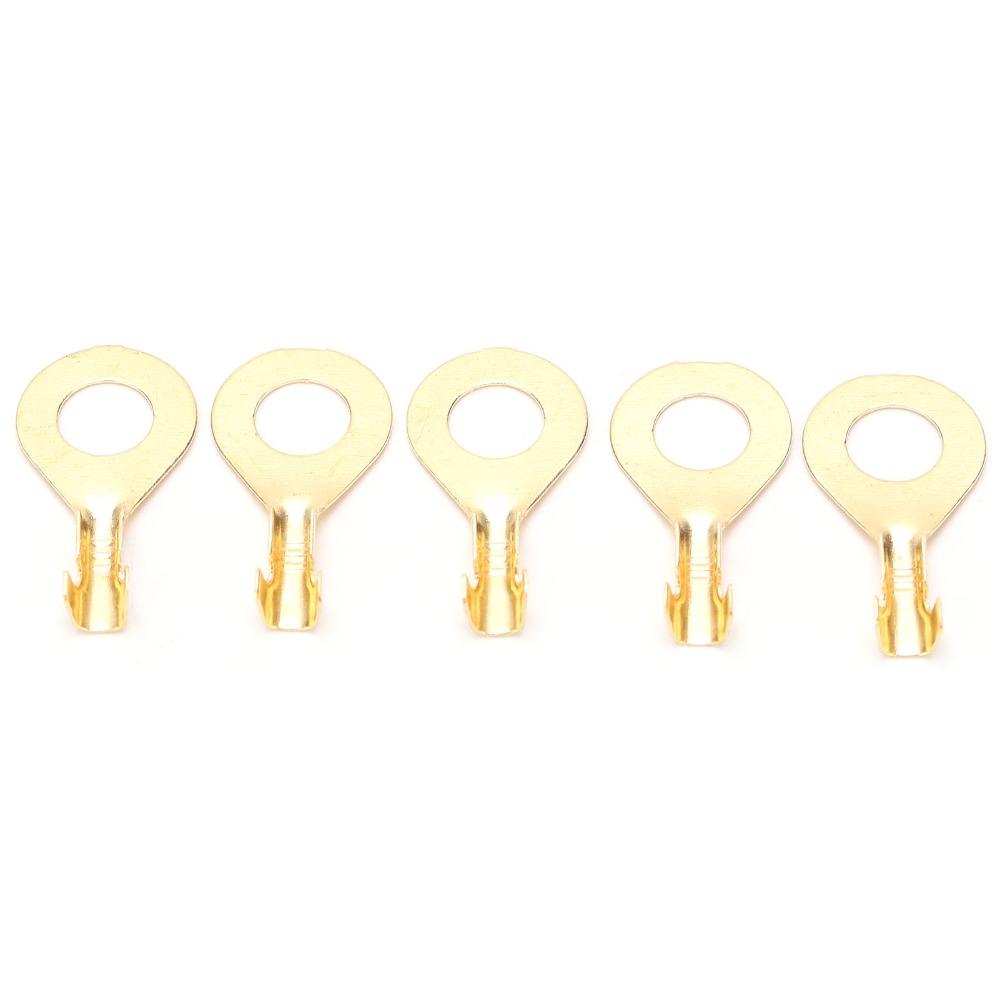 100Pcs Sturdy Structure Eye Terminal Brass Ring Cold Pressed Terminal  Low-frequency Working