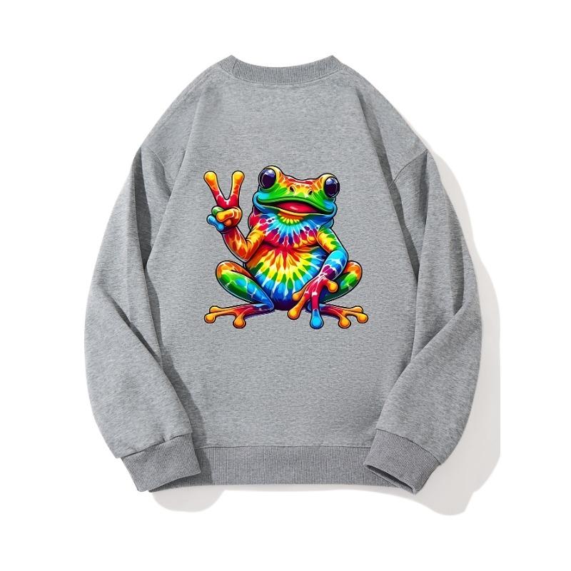 

Цветной лягушонок Модный принтованный топ, повседневная спортивная одежда на осень и зиму, хлопковая толстовка XXL слоновая кость