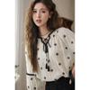 Mishow Women Blouse 2024 New Vintage Floral Lace Collar Long Sleeve Commuter Loose Casual All-match Clothing Tops MXD13X1358