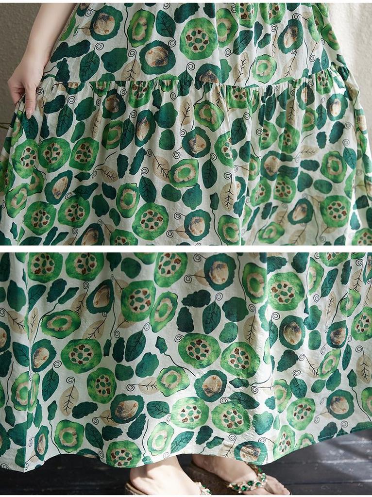 2025 Summer Sleeveless Cotton Linen Patchwork Maxi Dress