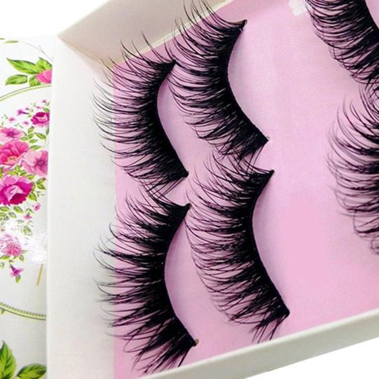 5 Pairs Natural Eye Lashes Makeup Handmade Thick Fake Cross False Eyelashes Hot