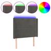 VidaXL Tête de Lit à LED Meuble de Chambre à Coucher Accessoire de Lit Simple Tête de Cadre de Lit Intérieur Gris Foncé 3123951