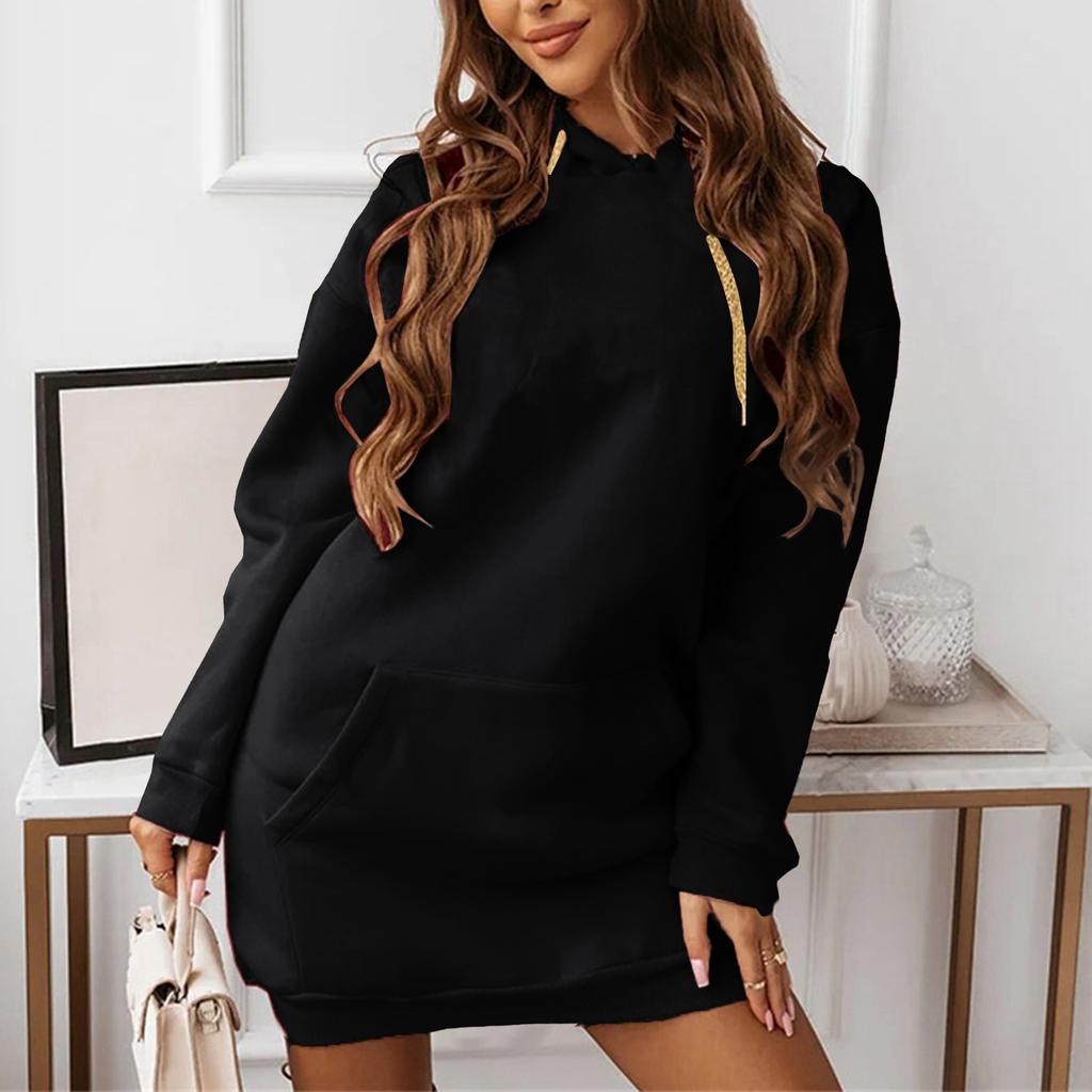 Hanorac de damă cu mânecă lungă, sportiv, casual, la modă, culoare uni