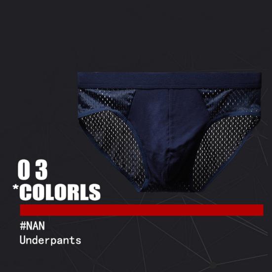Men Briefs Mesh Stretchy Plus Size Hollow Out Tummy Tightening Underpants for Home