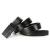 Men'S Automatic Buckle Iron Buckle Hemming Lychee Pattern Black Belt Middle-Aged And Young Business Belt