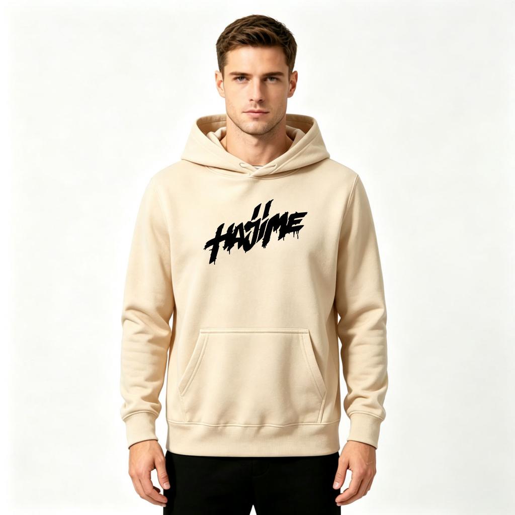 Men's Casual Graffiti Print Pullover Hoodie Long Sleeve Loose Fit Hooded Sweatshirt For Daily Wear