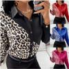 Moda Casual para Mujer Mangas Largas Cuello Polo Blusas y Camisas Diseño Internacional