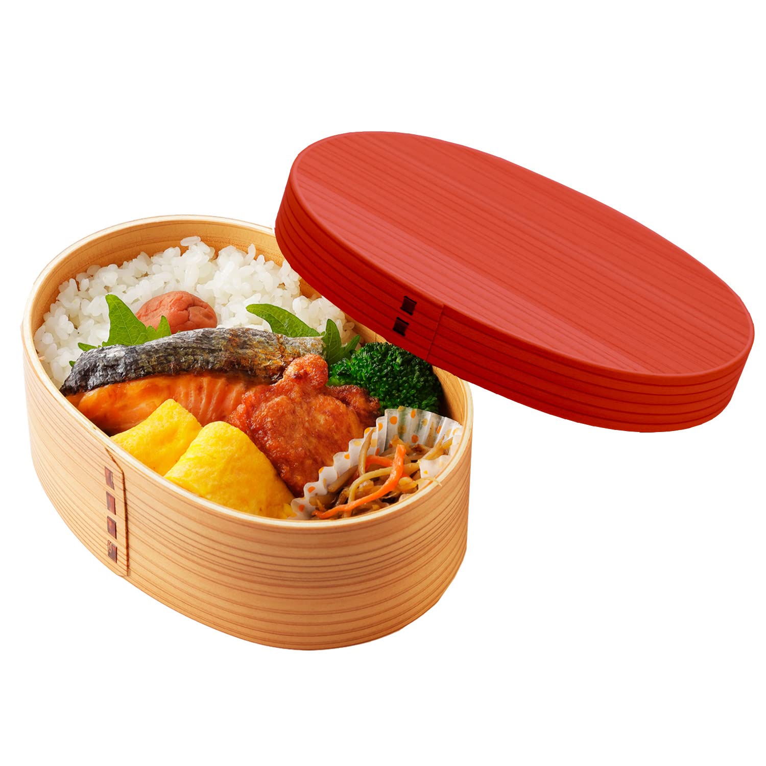 

Yamaya Lacquerware - Magewappa Bento Box, Made in Japan, 700ml, Oval, Cherry Pink