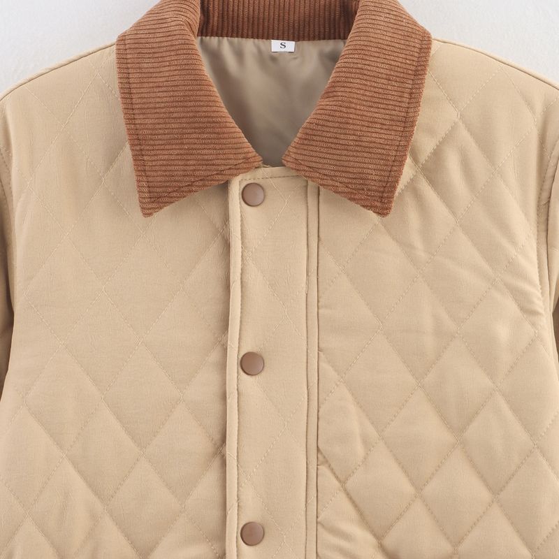 Kaslead New Women Clothes Western Style Fashion Simple 2-Color Comfortable and Versatile Cotton-Padded Coat Outerwear