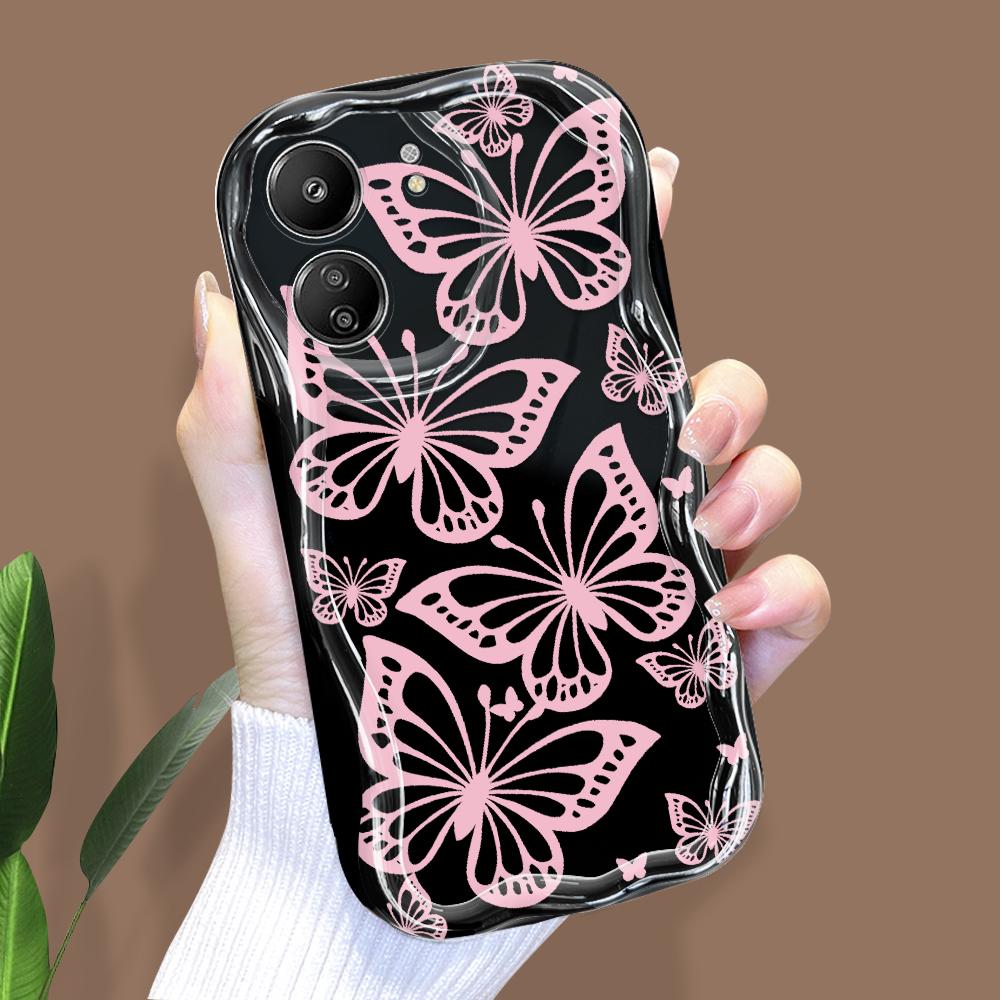 

Милый мультяшный узор, кремовая текстура, мягкий силиконовый чехол с волнистыми краями, чехол для телефона Xiaomi Redmi Xiaomi 12T Pro чёрный