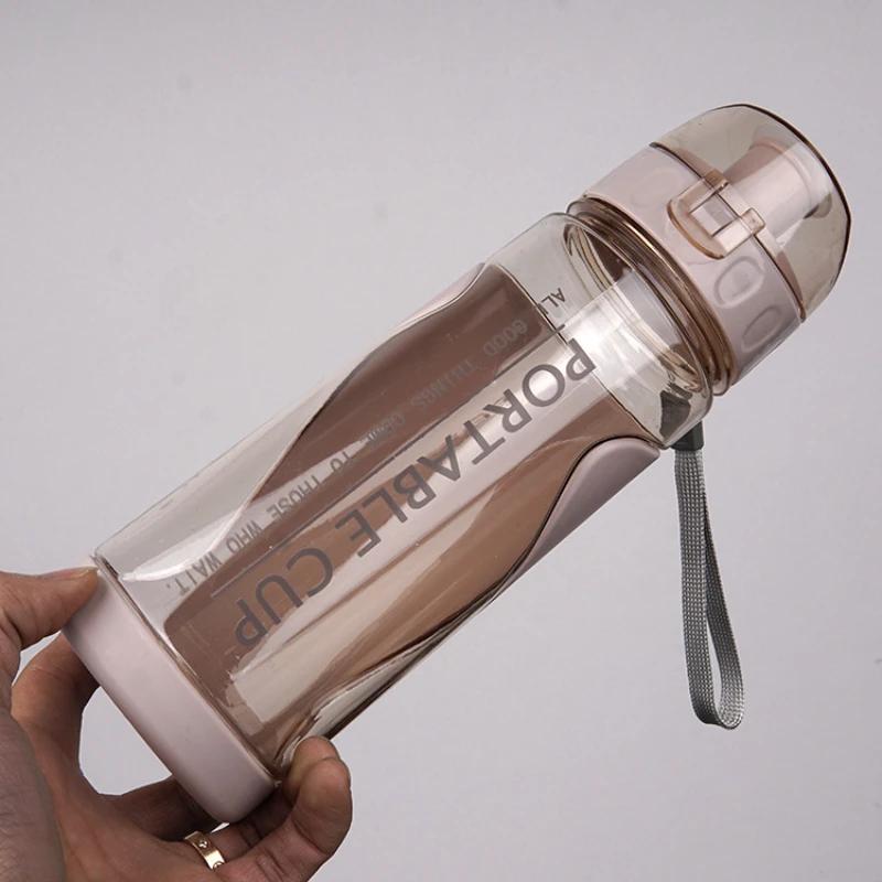 570ML Plastic Kawaii Water Bottles BPA Free Outdoor Sports Water Cup Water Mug Student Portable Bottle with Handle Drinkware