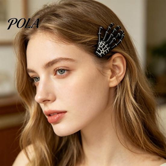 2Pcs Gothic Dark Style Hairpins, Hair Pins for Bangs, Skeleton Hand Bone Hair Clips for Halloween Cosplay Photography Props