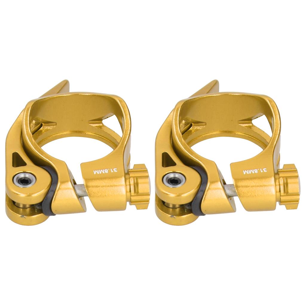 2pcs C73 Aluminium Alloy 31.8MM Mountain Bike Quick Release Seatpost Clip Bicycle Tube ClampGold