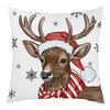 New Christmas Short Plush Pillow Cover Peach Skin Digital Printing Cushion Cover Christmas Snowman Pattern