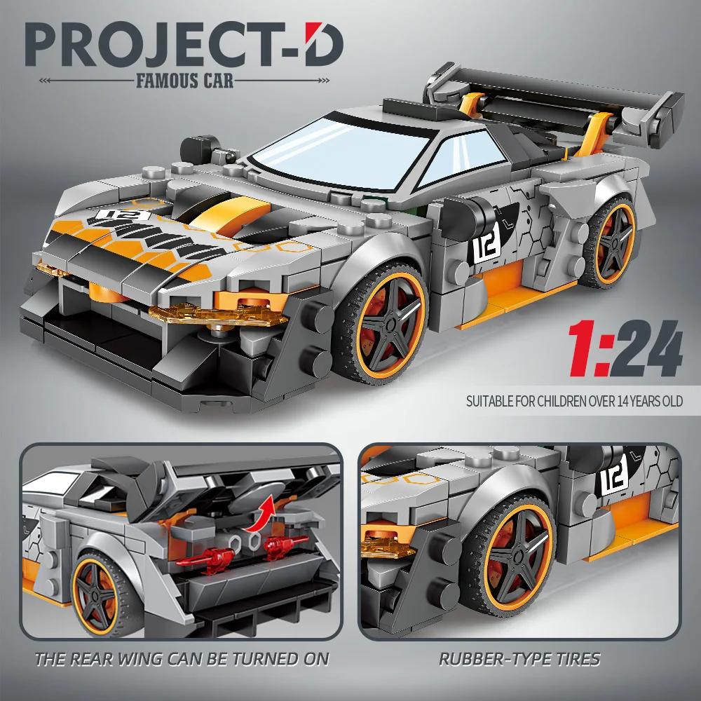 Modellbilsett, Speed Champion Bil Senna Byggesett med Utstillingsmonter, Kule Simuleringscockpit Bil Byggeklosser, Racerbil