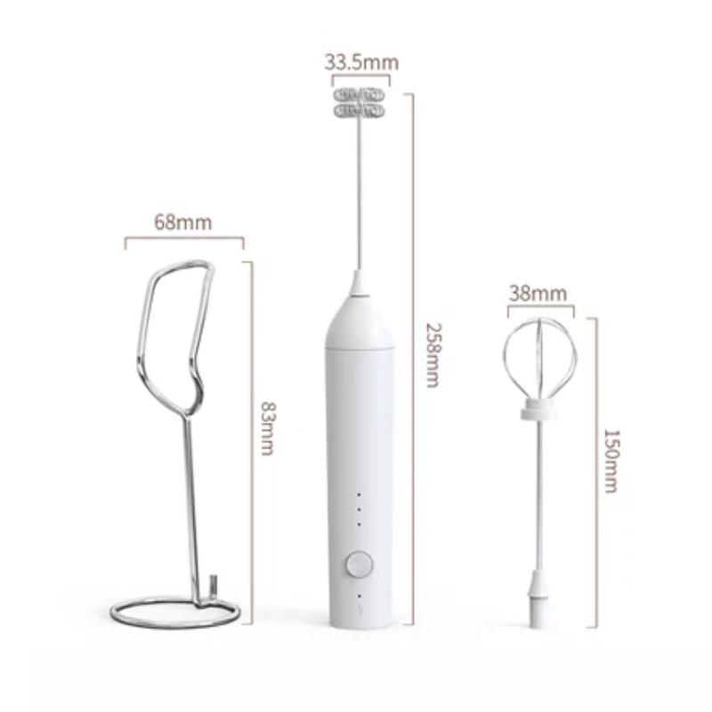 CLITON Electric Milk Frother, Coffee Foam Maker, Rechargeable, Milk Frother with Stand, Handheld Mini Mixer, USB-C