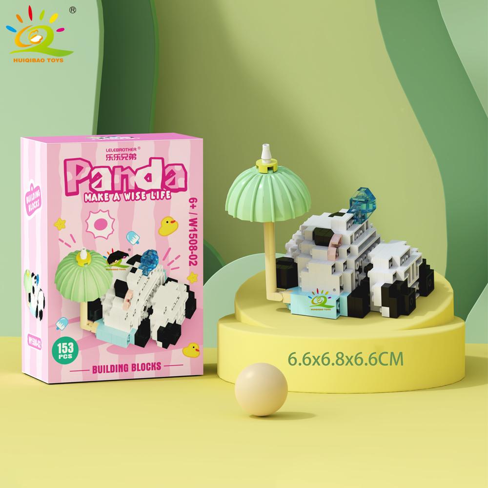 Mini Niedlicher Panda Mikrobausteine 3D Diamantmodell Tiersteine DIY Stadtbausteine für Kinder Kindergeschenk
