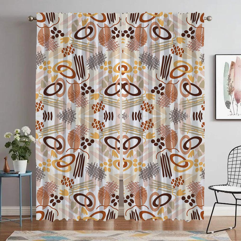 Art Pattern Partition Blackout Curtains for Living Room Curtain Halloween Decoration Home Interior Curtains 2 Pieces Shades