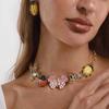 New Fashion Insect Beetle Jewelry Dripping Oil Pendant Necklace Sweet Earrings Niche Design Women Accessories