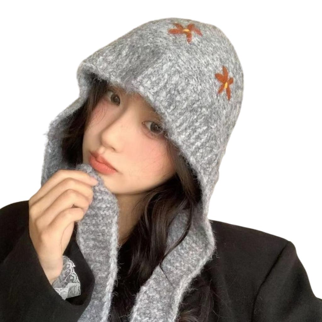 Lovely Flower Knitted Hat Winter Warmth And Comfortable Hat Handmade Hat for Women and Kids